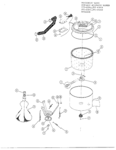 Tubs And Water Inlet Diagram and Parts List for 6504E  Frigidaire Washer