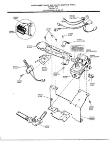 Gas Valve, Igniter And Parts Diagram and Parts List for 8517A  Frigidaire Dryer
