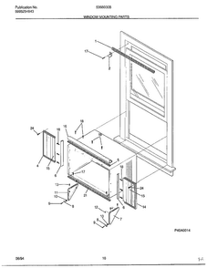 Window Mounting Parts Diagram and Parts List for 5368000B  Frigidaire Air Conditioner