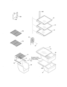 Shelves Diagram and Parts List for FFHS2611LB7  Frigidaire Refrigerator