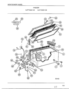 Freezer Diagram and Parts List for 83251-0B  Frigidaire Freezer