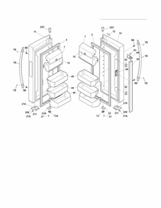 Fresh Food Door Diagram and Parts List for FGUN2642LF5  Frigidaire Refrigerator