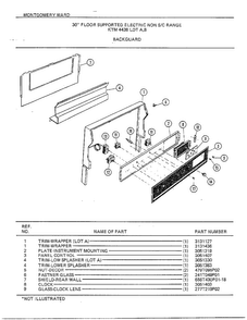 30" Floor/backguard Diagram and Parts List for 4438A  Frigidaire Range