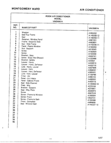 Air Conditioner Page 2 Diagram and Parts List for 5057A  Frigidaire Air Conditioner