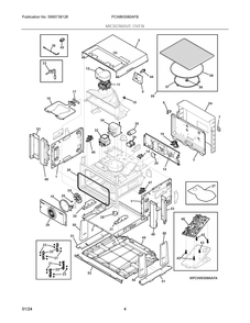 Microwave Oven Diagram and Parts List for PCWM3080AFB  Frigidaire Microwave Oven Combo