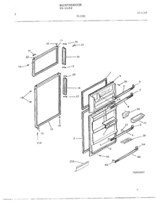 Electrical Equipment Diagram and Parts List for 95-2182  Frigidaire Refrigerator