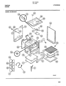 Gas Range Page 8 Diagram and Parts List for 30-3989  Frigidaire Range