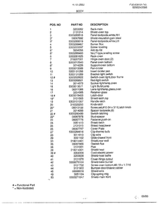 Body Page 2 Diagram and Parts List for 2883-80A  Frigidaire Range