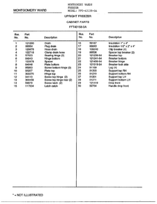 Cabinet Parts Page 2 Diagram and Parts List for 43158-OA  Frigidaire Freezer
