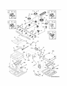 Burner Diagram and Parts List for 79078049410  Kenmore Range