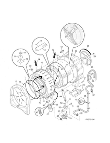 Motor/tub Diagram and Parts List for FAFW3801LW5  Frigidaire Washer