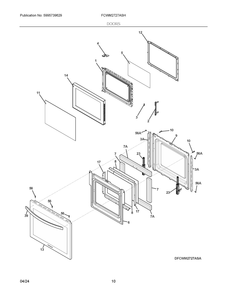 Doors Diagram and Parts List for FCWM2727ASH  Frigidaire Microwave Oven Combo