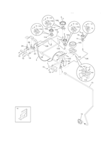 Burner Diagram and Parts List for EW30DS75KS2  Electrolux Range