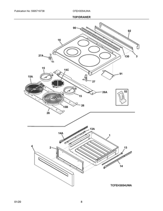 Part Location Diagram of 5304520261 Frigidaire Range Rear Filler Kit