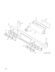 Backguard Diagram and Parts List for EI30GF45QSB  Electrolux Range