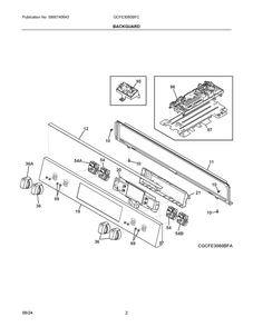 Backguard Diagram and Parts List for GCFE3060BFC  Frigidaire Range