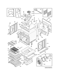 Upper Oven Diagram and Parts List for EW27EW65PSC  Electrolux Wall Oven