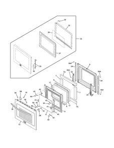 Doors Diagram and Parts List for FGMC2765PFB  Frigidaire Microwave Oven Combo