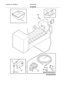 Ice Maker Diagram and Parts List for FFHG2250TS0  Frigidaire Refrigerator