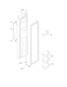 Freezer Door Diagram and Parts List for FFHS2311PF2  Frigidaire Refrigerator