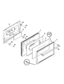 Door Diagram and Parts List for TGF645WFD5  Tappan Range