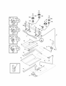 Burner Diagram and Parts List for 79072603013  Kenmore Range