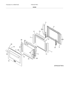 Door Diagram and Parts List for FPEH3077RFC  Frigidaire Range