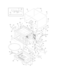 Microwave Diagram and Parts List for FGMC2765PFB  Frigidaire Microwave Oven Combo