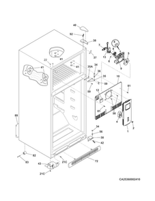 Cabinet Diagram and Parts List for 25360303412  Kenmore Refrigerator