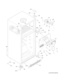 Cabinet Diagram and Parts List for FFHT2117PS4  Frigidaire Refrigerator