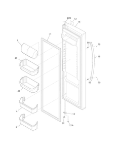 Refrigerator Door Diagram and Parts List for FGHS2655PF2  Frigidaire Refrigerator