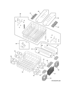 Racks Diagram and Parts List for FGHD2472PF1A  Frigidaire Dishwasher