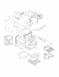 Upper Oven Diagram and Parts List for 79040619802  Kenmore Wall Oven