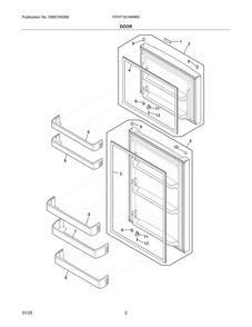 Door Diagram and Parts List for FFHT1814WW5  Frigidaire Refrigerator