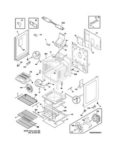 Body Diagram and Parts List for DGGF3042KFP  Frigidaire Range