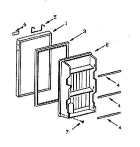 Door Part Diagram and Parts List for 56493619100  Kenmore Refrigerator