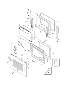 Door Diagram and Parts List for CGES3065KF5  Frigidaire Range