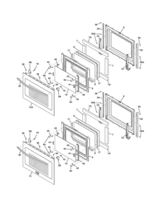 Doors Diagram and Parts List for FGET3065PFB  Frigidaire Wall Oven