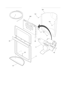 Ice & Water Dispenser Diagram and Parts List for DGUS2645LF2  Frigidaire Refrigerator