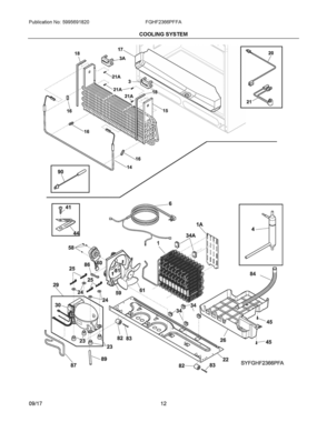 06 - COOLING SYSTEM Diagram and Parts List for FGHF2366PFFA  Frigidaire Refrigerator