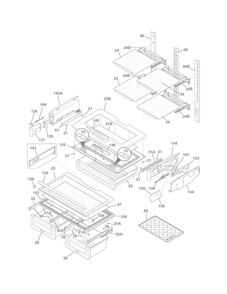 Shelves Diagram and Parts List for EI23BC80KS3  Electrolux Refrigerator