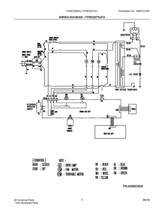 Wiring Diagram ? Fpmo227nufa Diagram and Parts List for FGMO226NUFA  Frigidaire Microwave
