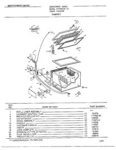 Cabinet Diagram and Parts List for 80656-7C  Frigidaire Freezer