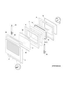 Door Diagram and Parts List for LFEF3048QFA  Frigidaire Range