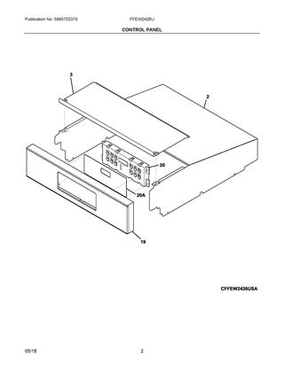 Part Location Diagram of 5304517641 Frigidaire CONTROL PANEL