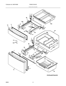Freezer Door Diagram and Parts List for FRMS2733AV00  Frigidaire Refrigerator