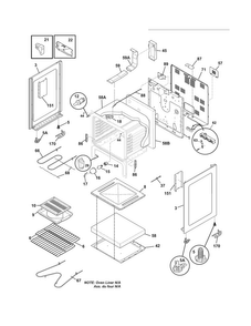 Body Diagram and Parts List for FFEF3017LWE  Frigidaire Range