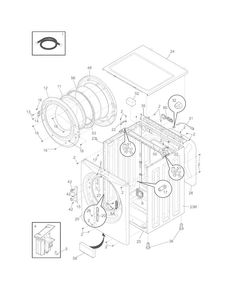 Cabinet/top Diagram and Parts List for FAFW3801LW4  Frigidaire Washer