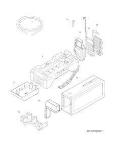 Ice Maker Diagram and Parts List for FGHB2844LEG  Frigidaire Refrigerator