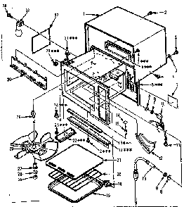 Cabinet Diagram and Parts List for 5648888610  Kenmore Microwave